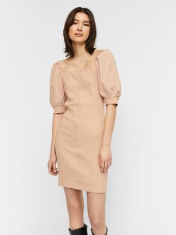 FINAL SALE - Gin square neck puff sleeves minidress