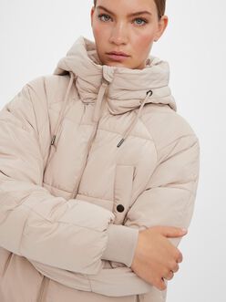 Aura hooded puffer coat
