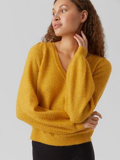 Dalia long balloon sleeve v-neck sweater