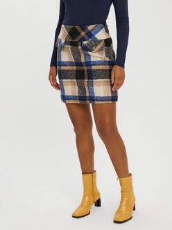Anne wool plaid mini skirt