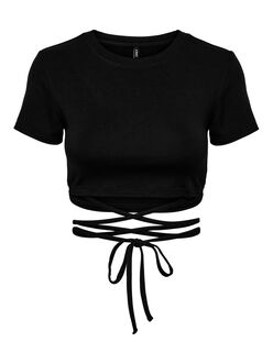 Lola cropped tie string t-shirt