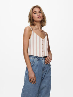 FINAL SALE - Astrid button front striped cami