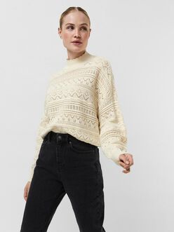 True high neck crochet sweater