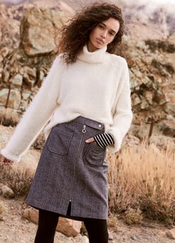 FINAL SALE - Herringbone Wool Skirt