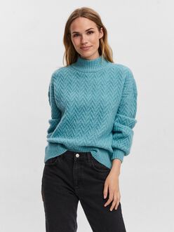 Ella high neck chevron pattern sweater
