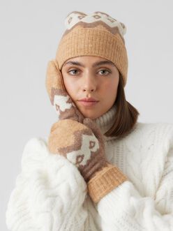 Simone wool-blend knitted mittens