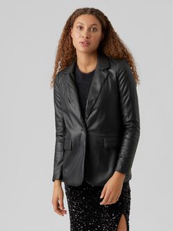 Olympia faux leather loose-fit blazer