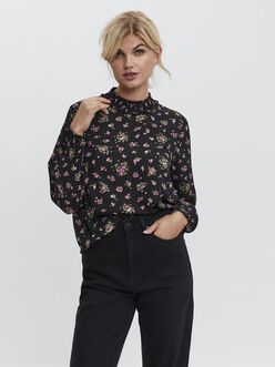 Macy high neck floral blouse