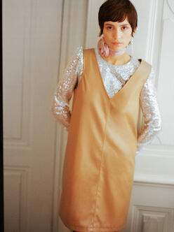 VENTE FINALE - Robe courte en faux cuir Bella
