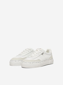 Liv faux-leather low-cut laced sneakers