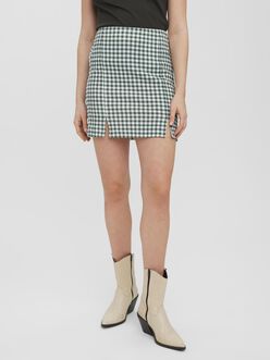 Keyla high waist checkered mini skirt