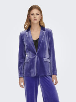 FINAL SALE - Margaret slim fit single-button velvet blazer