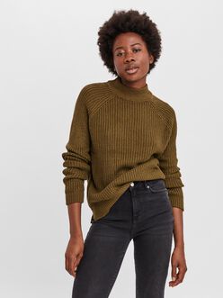 FINAL SALE - Lea high neck knit-rib sweater