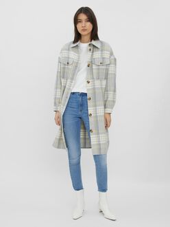 Nelly long plaid shacket