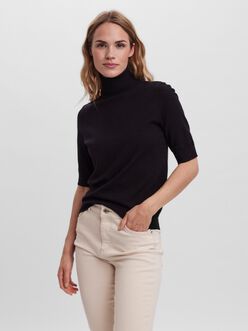 Happiness half sleeves roll neck sweater