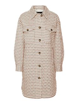 Athena long quilted check shacket