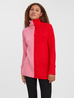 Chandail en tricot deux couleurs à col roulé Lefile