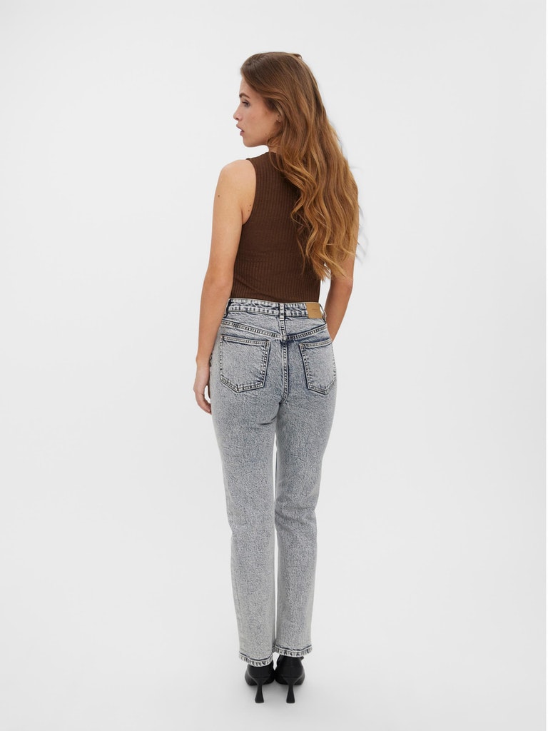 FINAL SALE - Drew high-waist straight-fit jeans, Medium Blue Denim, large