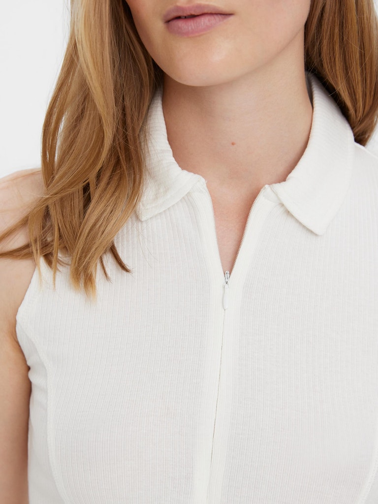 FINAL SALE- AWARE | Verly half-zip cropped top, SNOW WHITE, large
