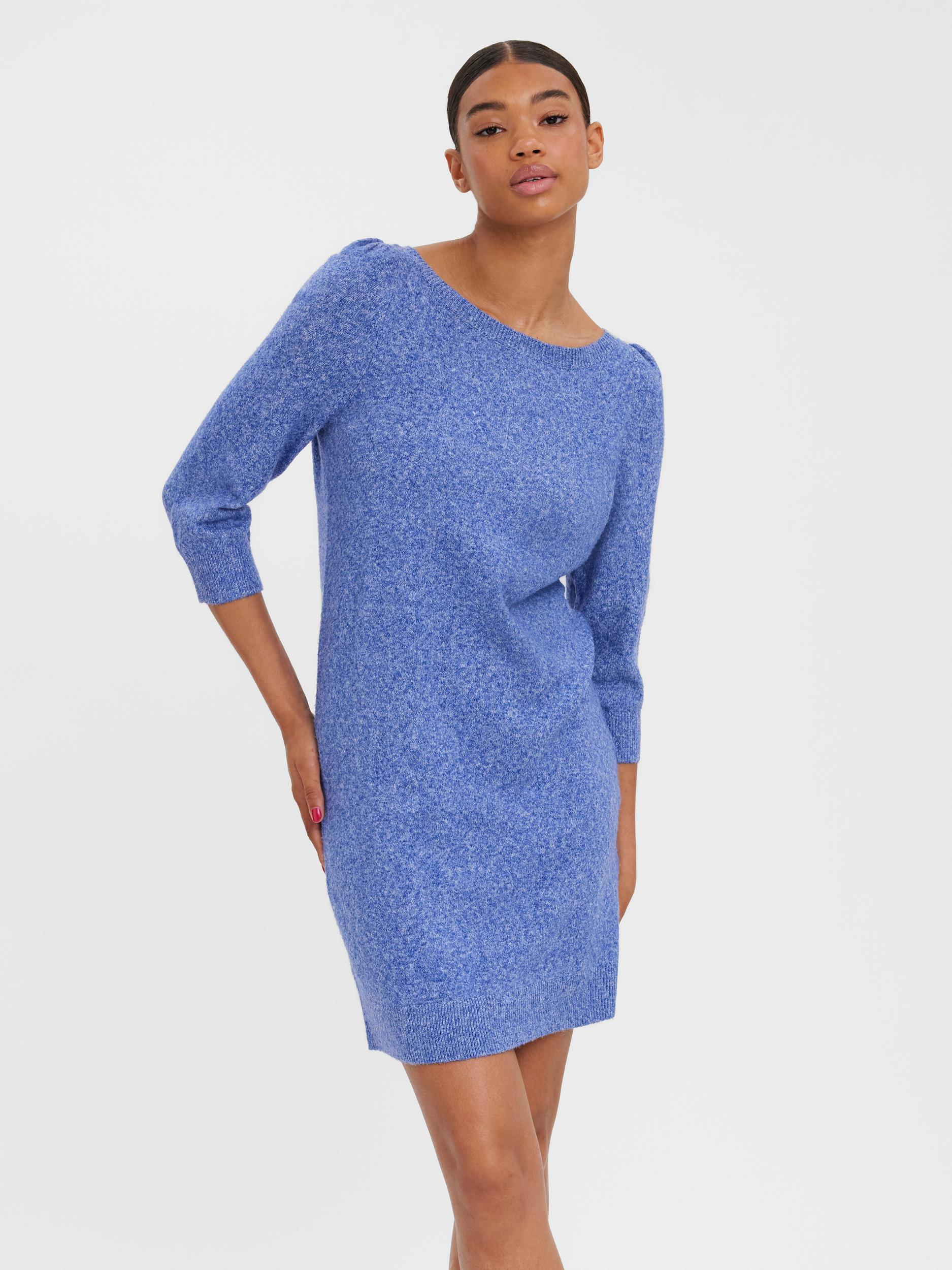 Doffy boat-neck knitted dress, SODALITE BLUE, large