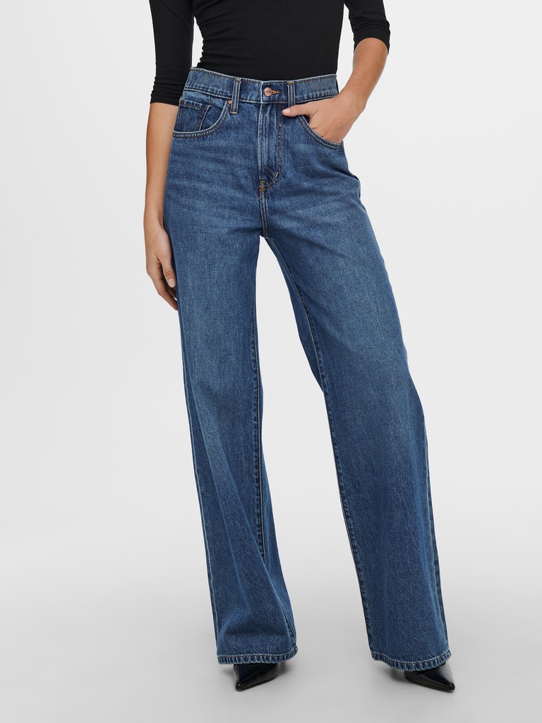 FINAL SALE - Hope super high waist wide fit jeans, MEDIUM BLUE DENIM, large