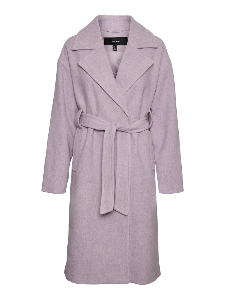 Edna Longline Wrap coat, LAVENDER FOG, large