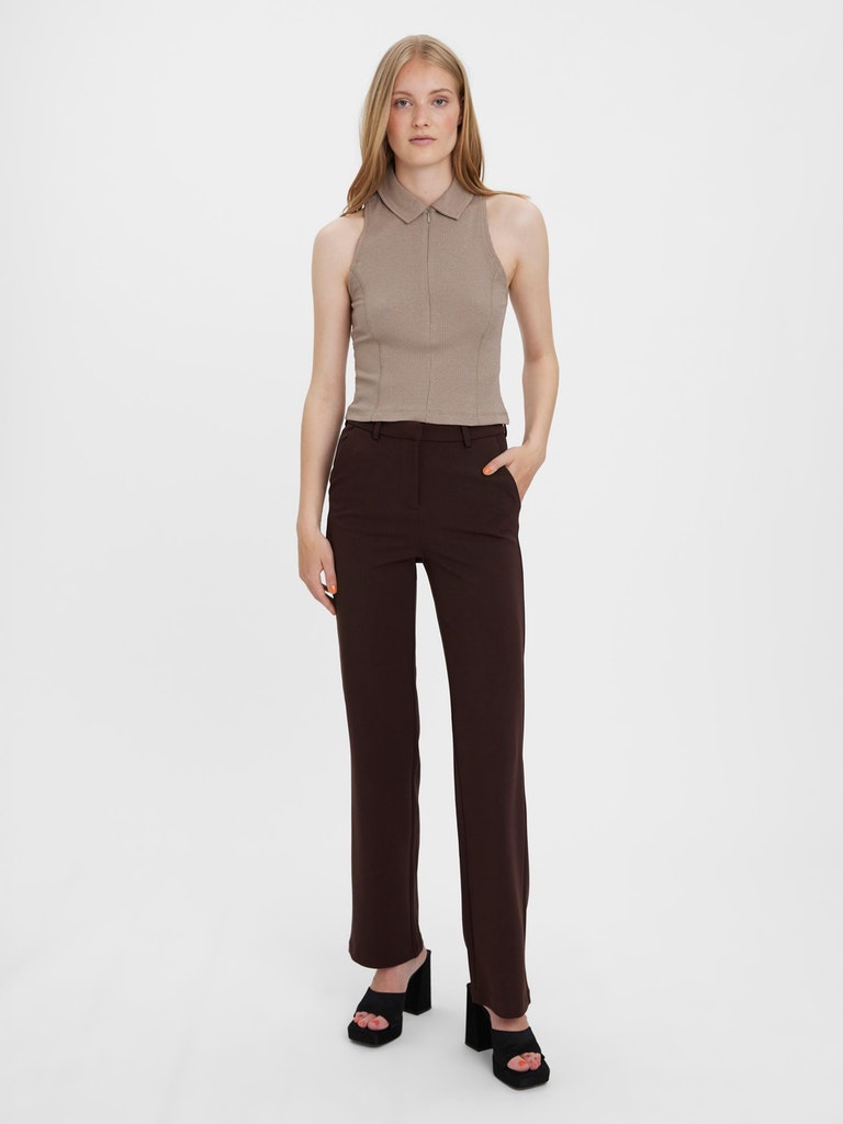 AWARE | Verly half-zip cropped top, ROASTED CASHEW, large
