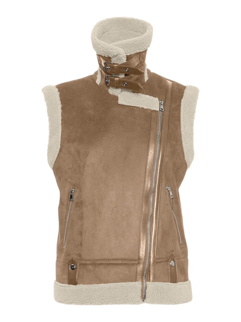 FINAL SALE - Vega short sleeveless shearling jacket