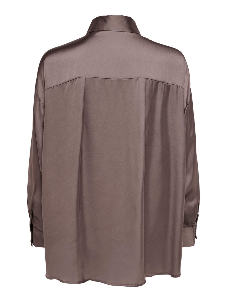 Amaliesa oversized satin blouse, PLUM TRUFFLE, large