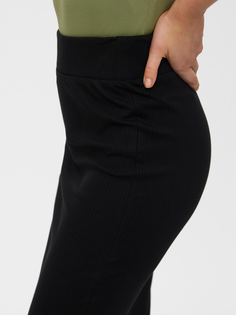 FINAL SALE - AWARE | Lavender midi ribbed pencil skirt, BLACK, large
