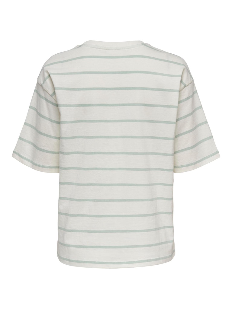 Inka oversized striped t-shirt, ANTIQUE WHITE AND GREY, large