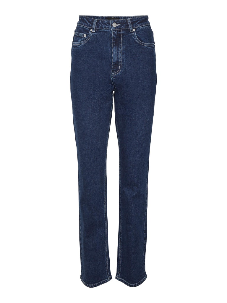 FINAL SALE- Drew high-waist straight-fit jeans, Dark Blue Denim, large