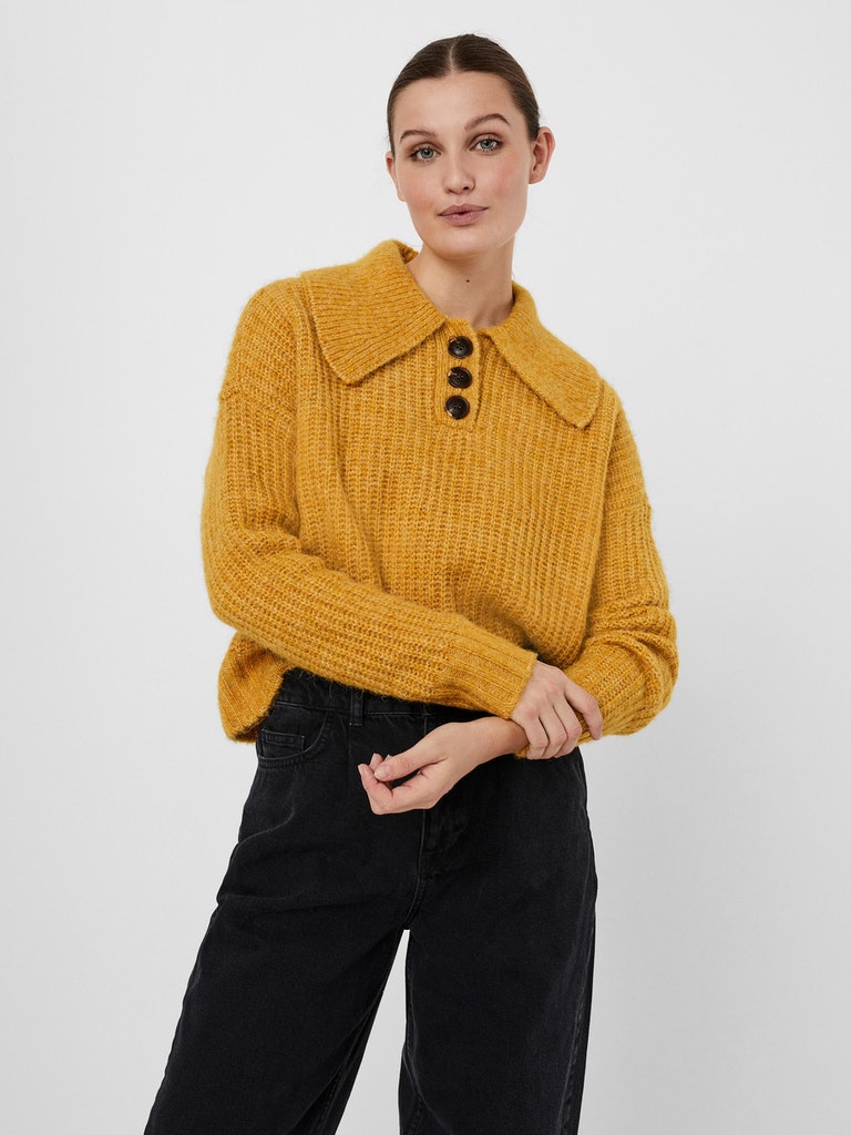Daisy polo sweater, CHAI TEA, large
