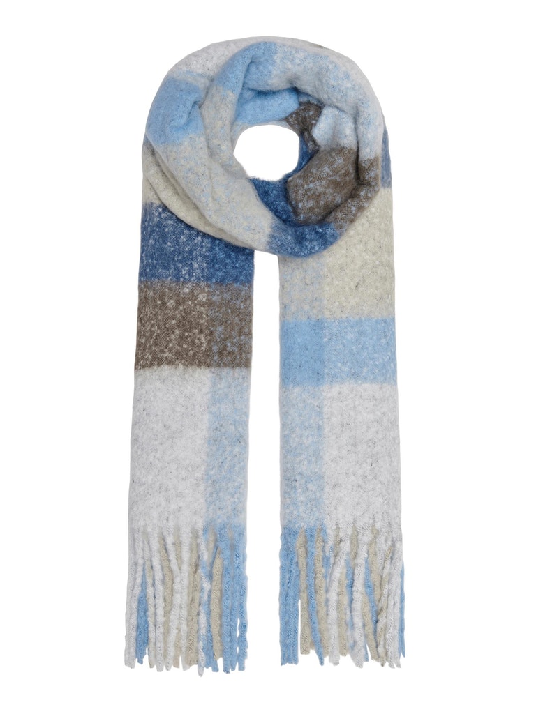FINAL SALE- Jenna plaid scarf, AIRY BLUE, large