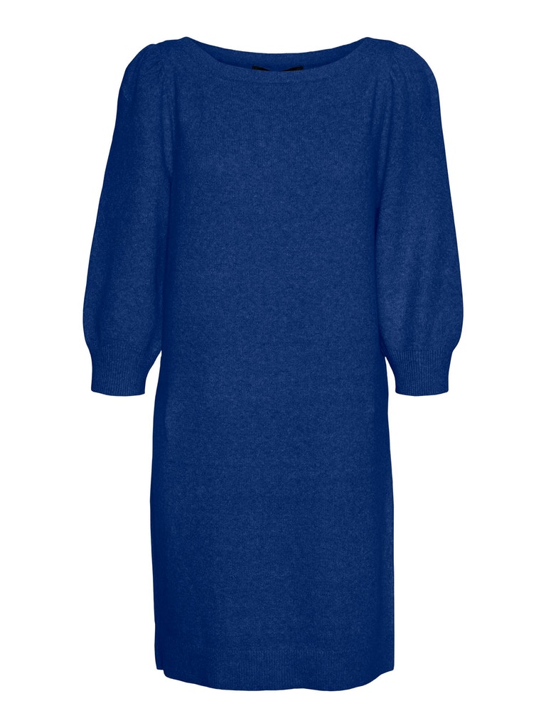 FINAL SALE- Doffy boat-neck knitted dress, SODALITE BLUE, large