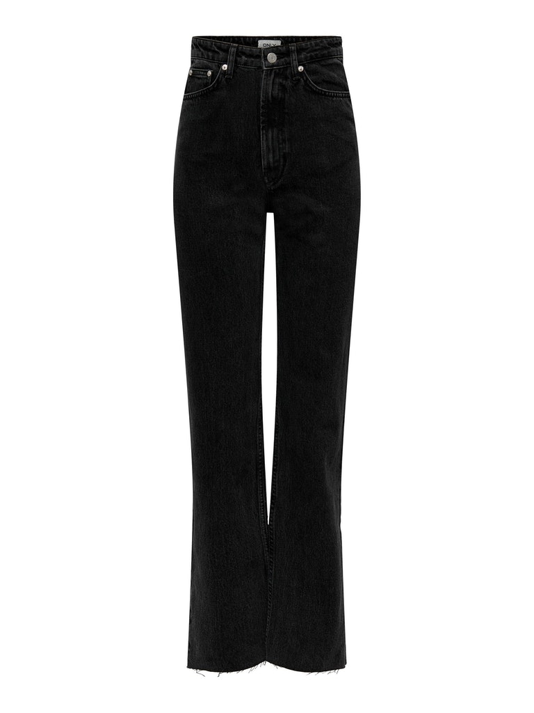 FINAL SALE- Riley high waist straight fit jeans, Washed Black, large