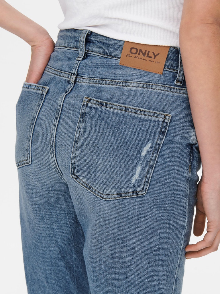 Emily high waist straight fit jeans, LIGHT BLUE DENIM, large