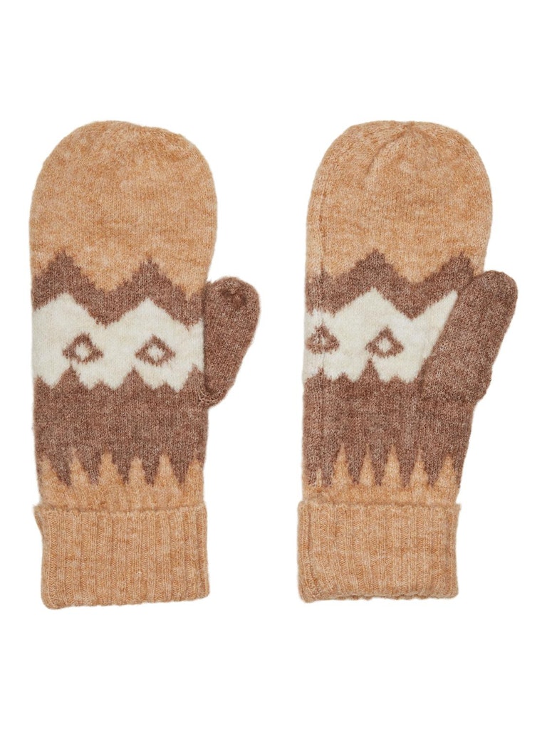 FINAL SALE- Simone wool-blend knitted mittens, TAN, large