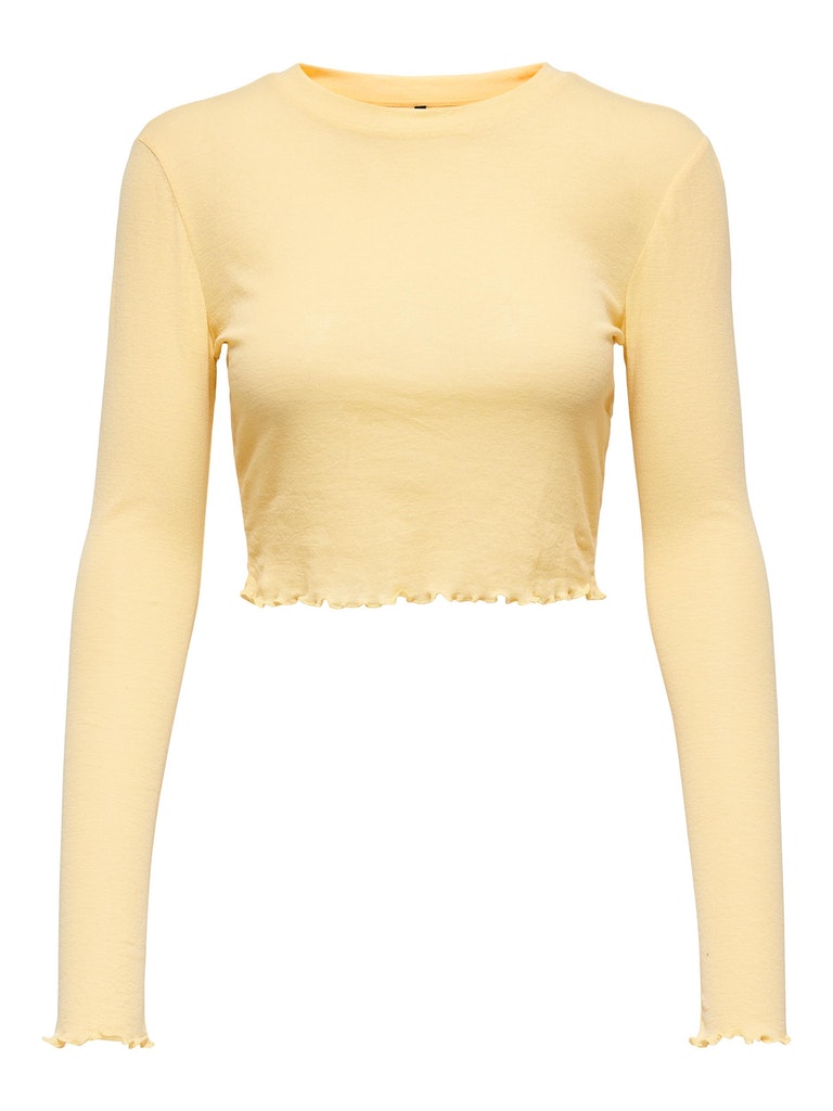 FINAL SALE - Signe frill cropped t-shirt, STRAW, large