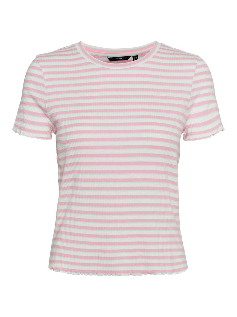 FINAL SALE - Vio crop striped t-shirt, PRISM PINK, large