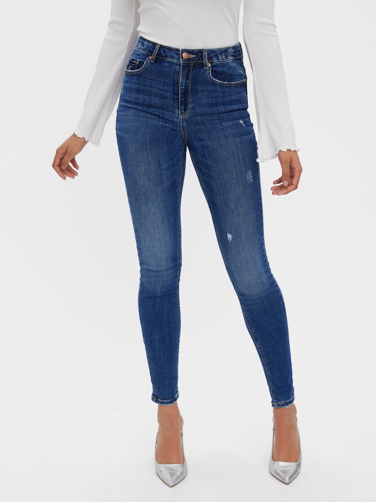 FINAL SALE - Sophia high waist skinny fit jeans, MEDIUM BLUE DENIM, large