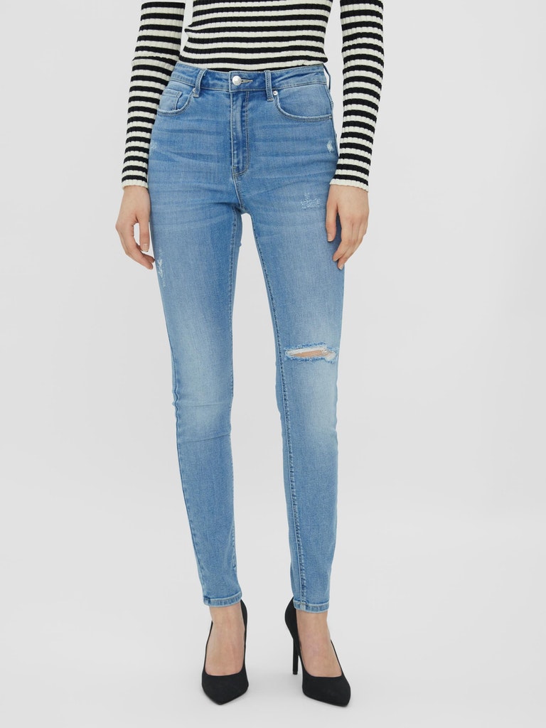 FINAL SALE - Sophia high waist skinny fit jeans, MEDIUM BLUE DENIM, large