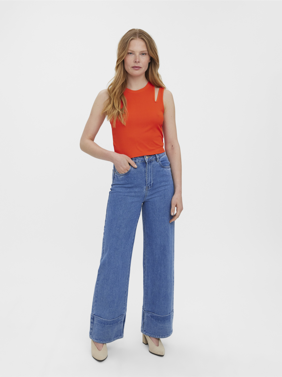 FINAL SALE- Kathy super high waist straight fit jeans, MEDIUM BLUE DENIM, large