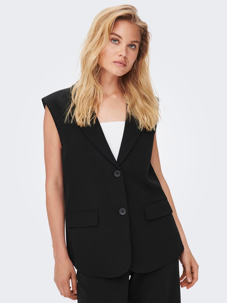 Astrid sleeveless vest, BLACK, large