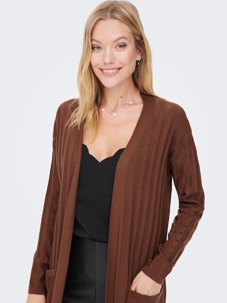 FINAL SALE- Tessa long knitted cardigan, SPICED APPLE, large