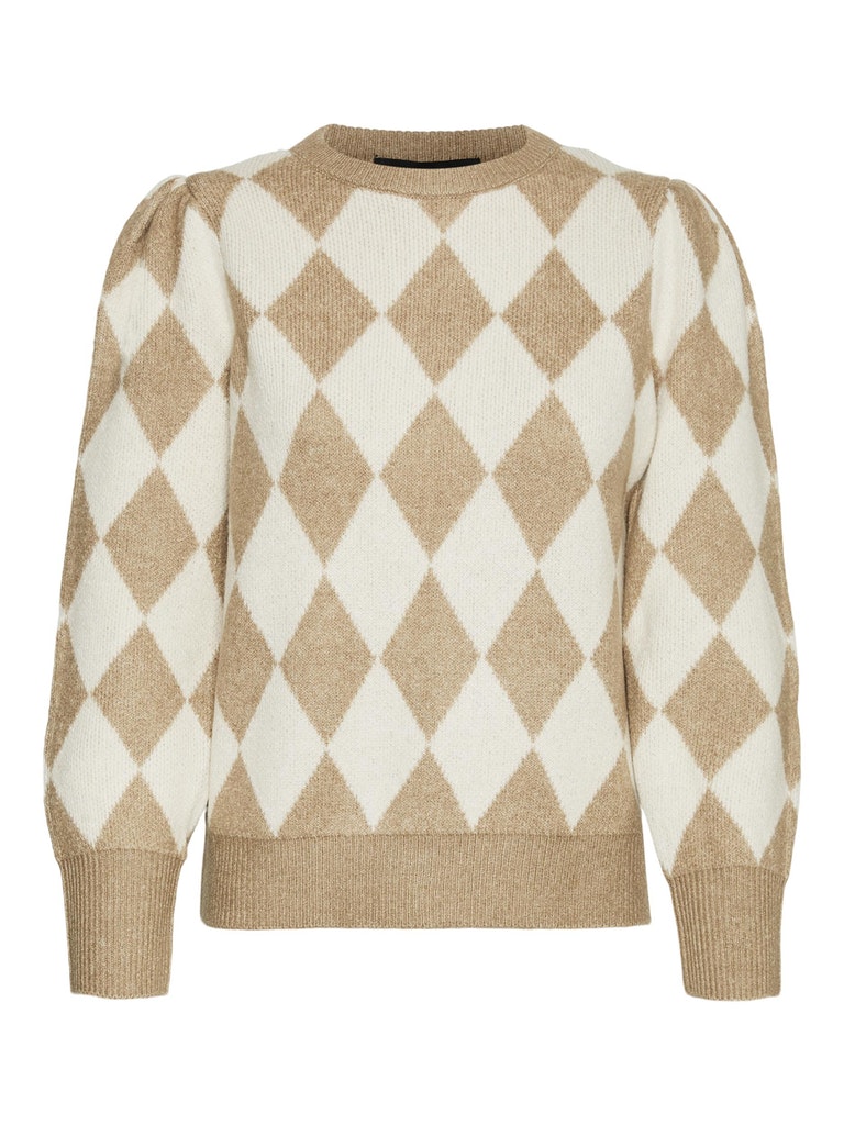 FINAL SALE- Candas argyle sweater, SILVER MINK, large