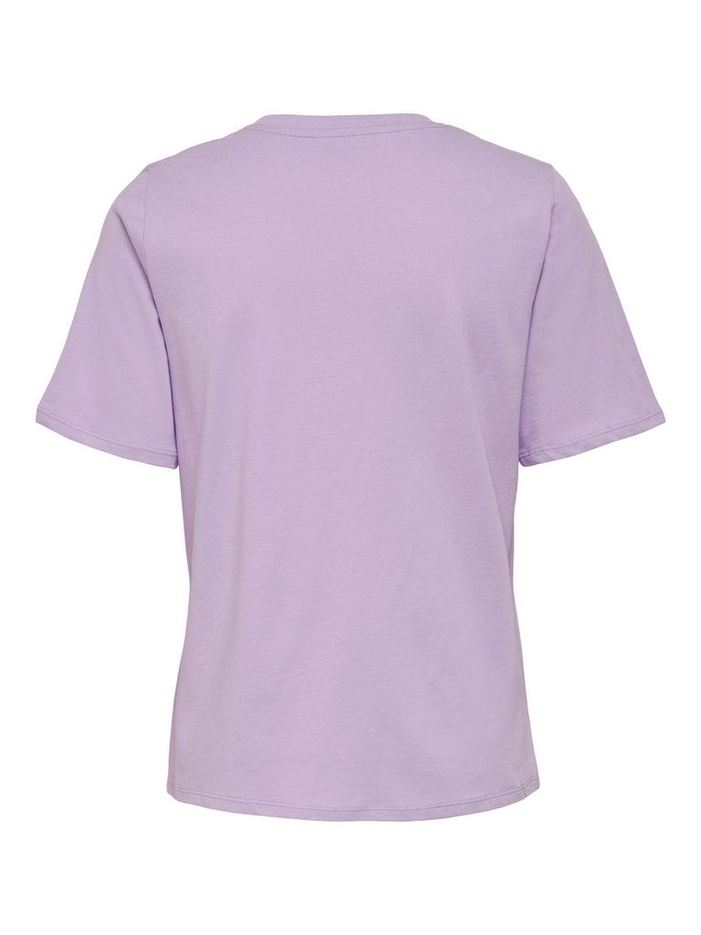 VENTE FINALE- T-shirt uni en coton ONLY, LILAS, large