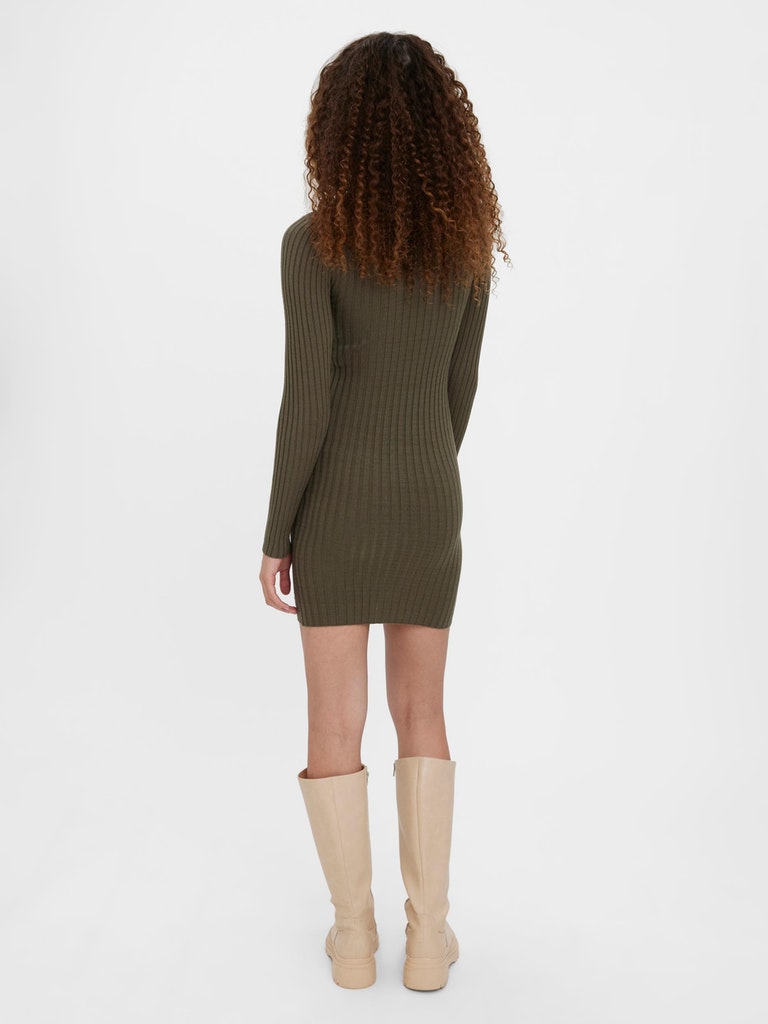 Kiki knitted slim-fit mini dress, IVY GREEN, large