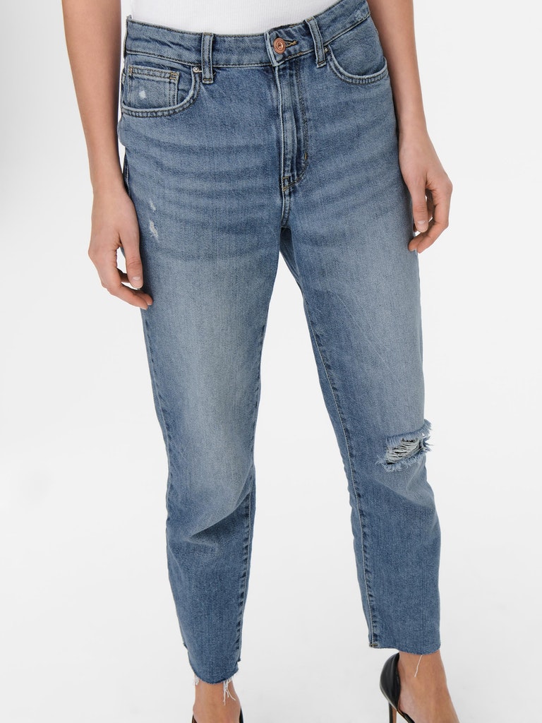 Emily high waist straight fit jeans, LIGHT BLUE DENIM, large