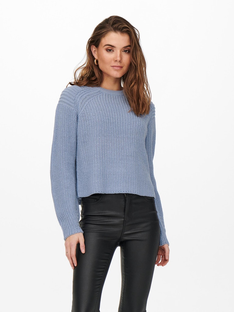 Elysia cropped knit sweater, EVENTIDE, large
